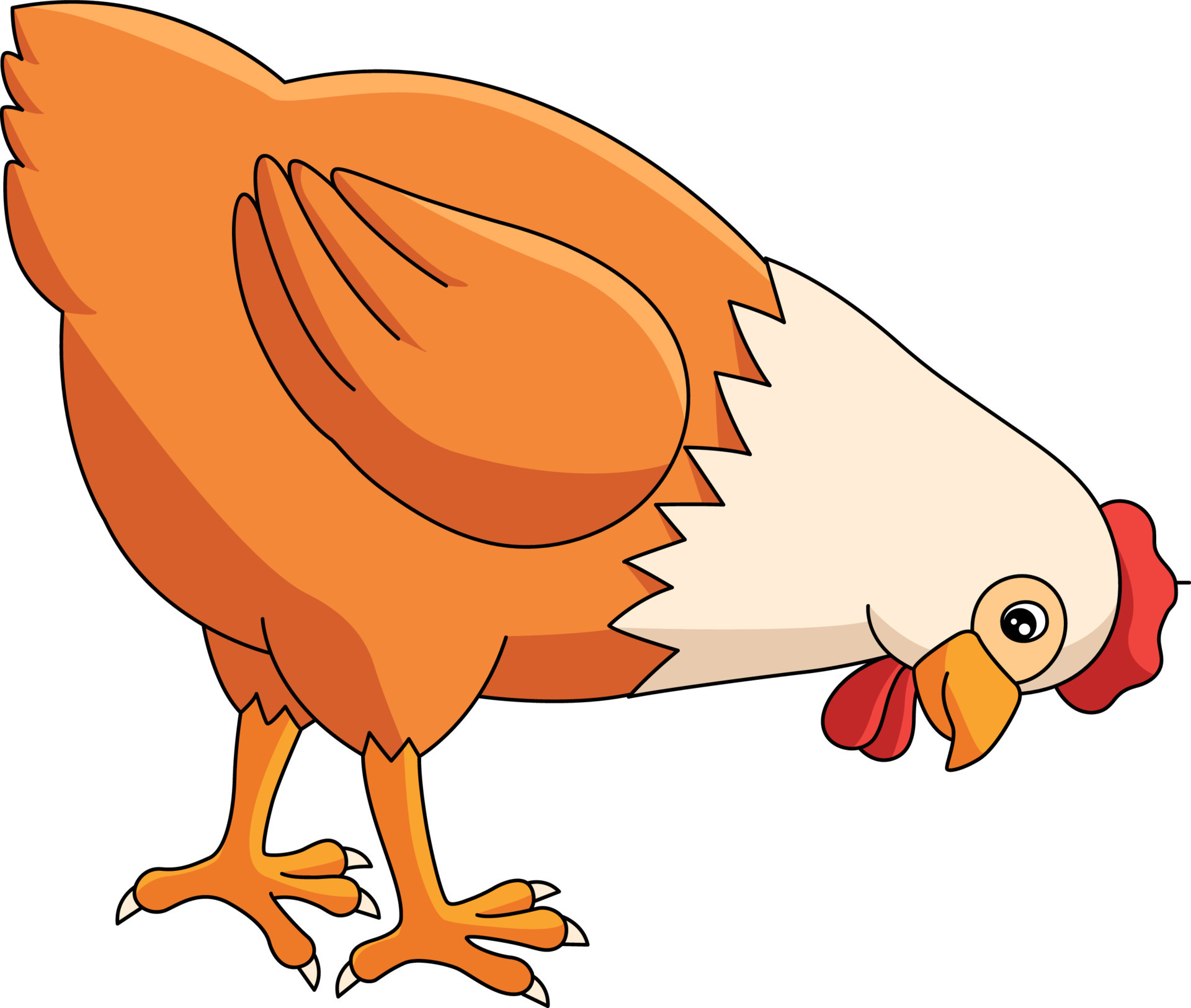 ilustração de clipart colorida de desenho de frango 7528056 Vetor